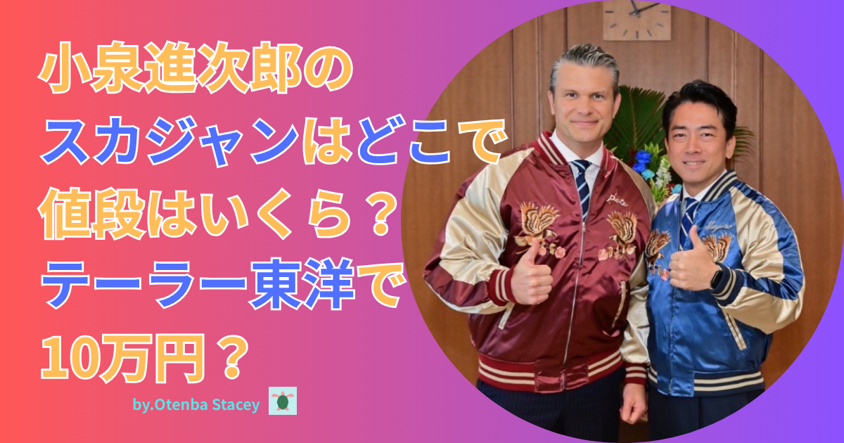 小泉進次郎のスカジャンはどこので値段はいくら？テーラー東洋で10万円 